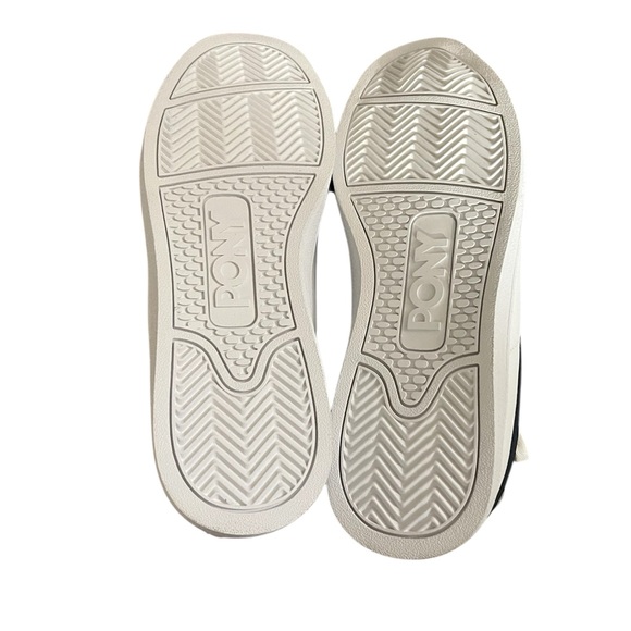 NWT Pony White Leather Sneakers with Red and Navy Stripes - Picture 4 of 5